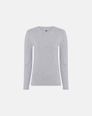 Langærmet t-shirt, Bambusviskose, Grå