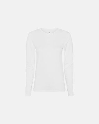 Langærmet t-shirt, Bambusviskose, Hvid