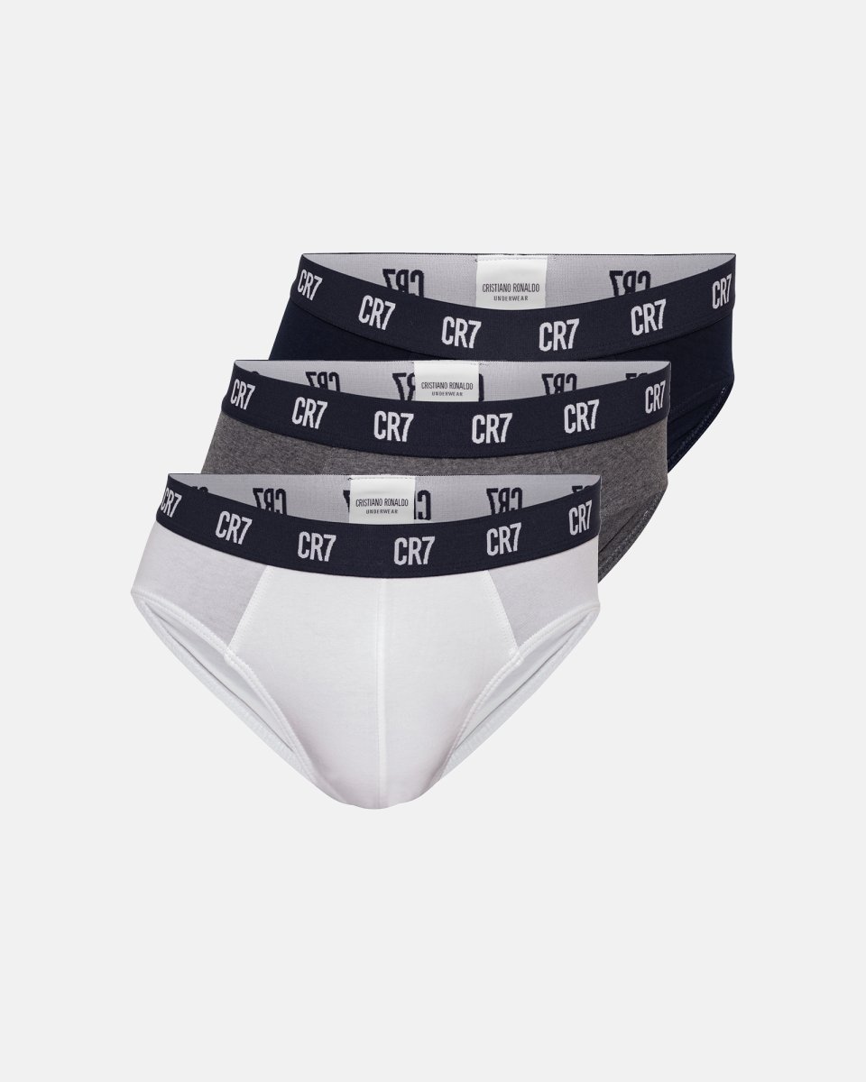 CR7 Briefs 'basic' 3-pak | Økologisk bomuld | Multifarvet - S