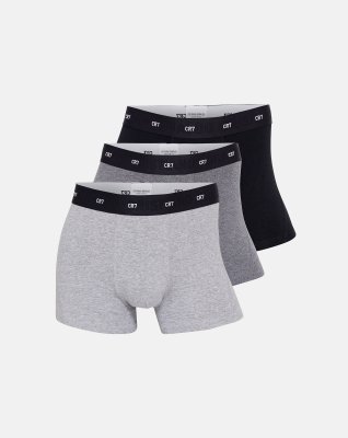 Trunks 3-pak, Bambusviskose, Sort/grå