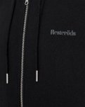 Sweatshirt m. hoodie og zip 'rick', 100% bomuld, Sort