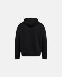 Sweatshirt m. hoodie og zip 'rick', 100% bomuld, Sort