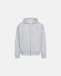 Sweatshirt m. hoodie og zip "rick" | 100% bomuld | Lys grå -Resteröds