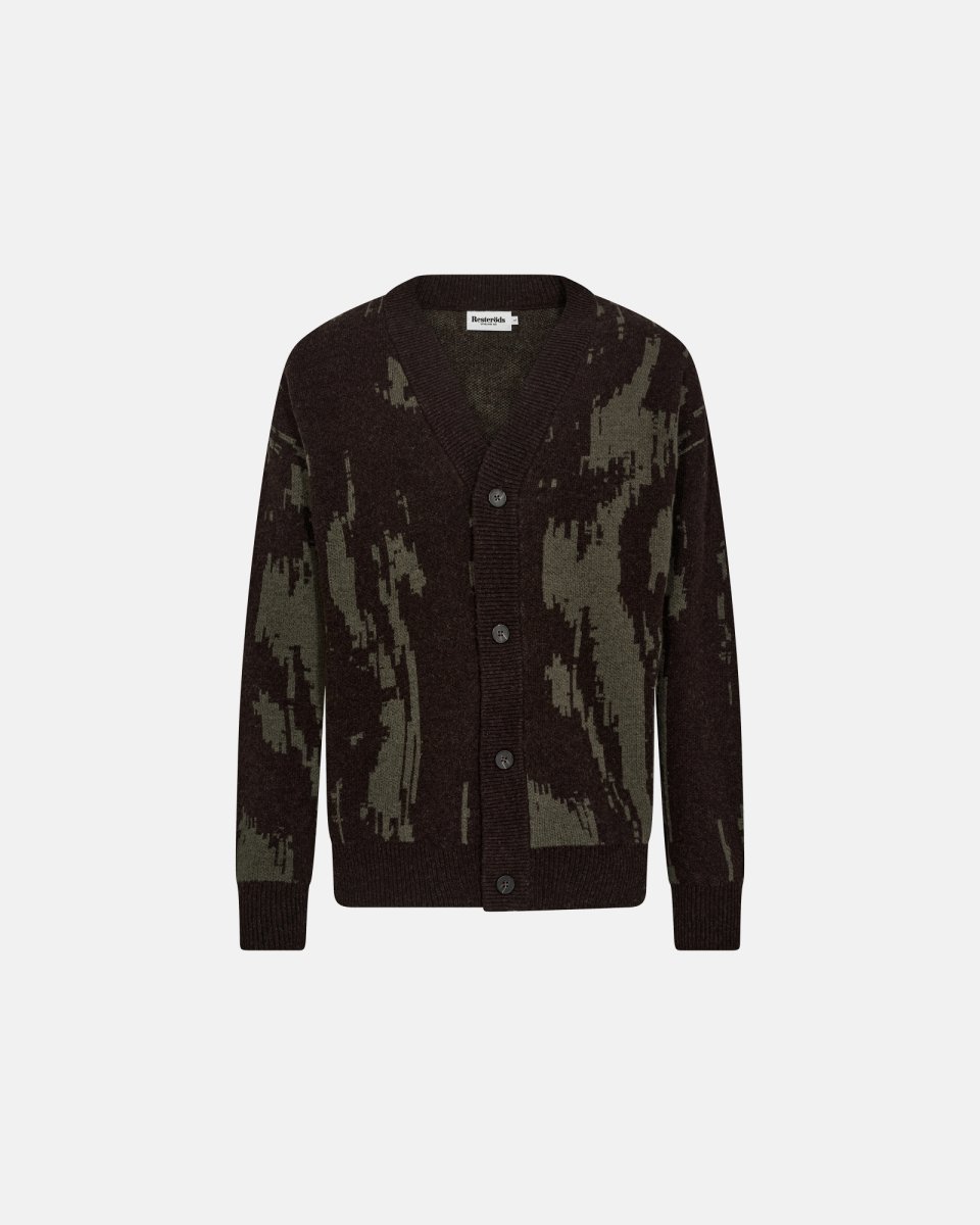 Resteröds Jack cardigan | Uld | Brun/grøn - S