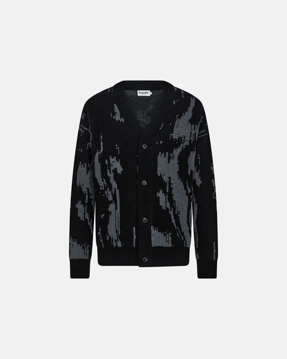 Resteröds Jack cardigan | Uld | Sort/grå - S