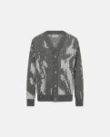 Jack cardigan, Uld, Grå/hvid