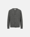 Strik cardigan 'kyle' | Uld | Grå melange -Resteröds