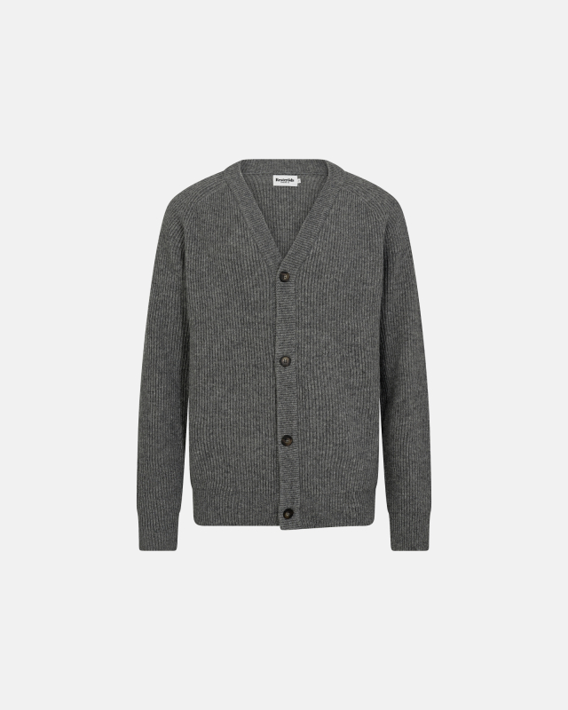 Strik Cardigan ´kyle´ | Uld | Grå Melange