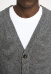 Strik cardigan 'kyle' | Uld | Grå melange -Resteröds