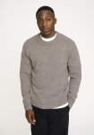Strik pullover 'lean' | Uld | Sand -Resteröds