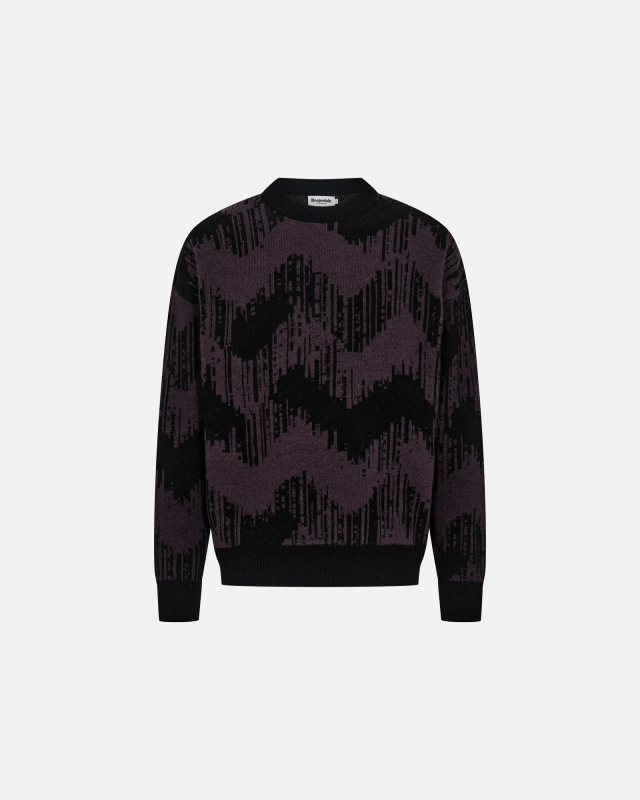 Pullover "mick" | Uld | Sort/lilla