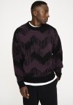 Pullover "mick" | Uld | Sort/lilla -Resteröds