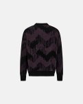 Pullover "mick" | Uld | Sort/lilla -Resteröds