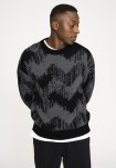 Mick pullover, Uld, Sort/grå