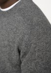 Strik pullover 'lean' | Uld | Grå melange -Resteröds