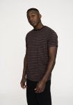 T-shirt "o-neck" | Bambusviskose | Brun/sort -Resteröds