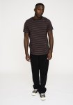T-shirt "o-neck" | Bambusviskose | Brun/sort -Resteröds