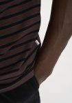T-shirt "o-neck" | Bambusviskose | Brun/sort -Resteröds