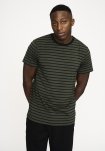 T-shirt "o-neck" | Bambusviskose | Grøn/sort -Resteröds