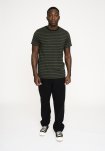 T-shirt "o-neck" | Bambusviskose | Grøn/sort -Resteröds