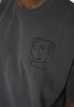 T-shirt m. print "dev" | 100% bomuld | Mørkegrå -Resteröds