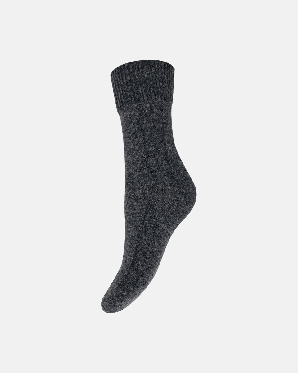 Decoy Ankelstrømper 'cosy fold' | Polyamid | Mørkegrå - 37-41