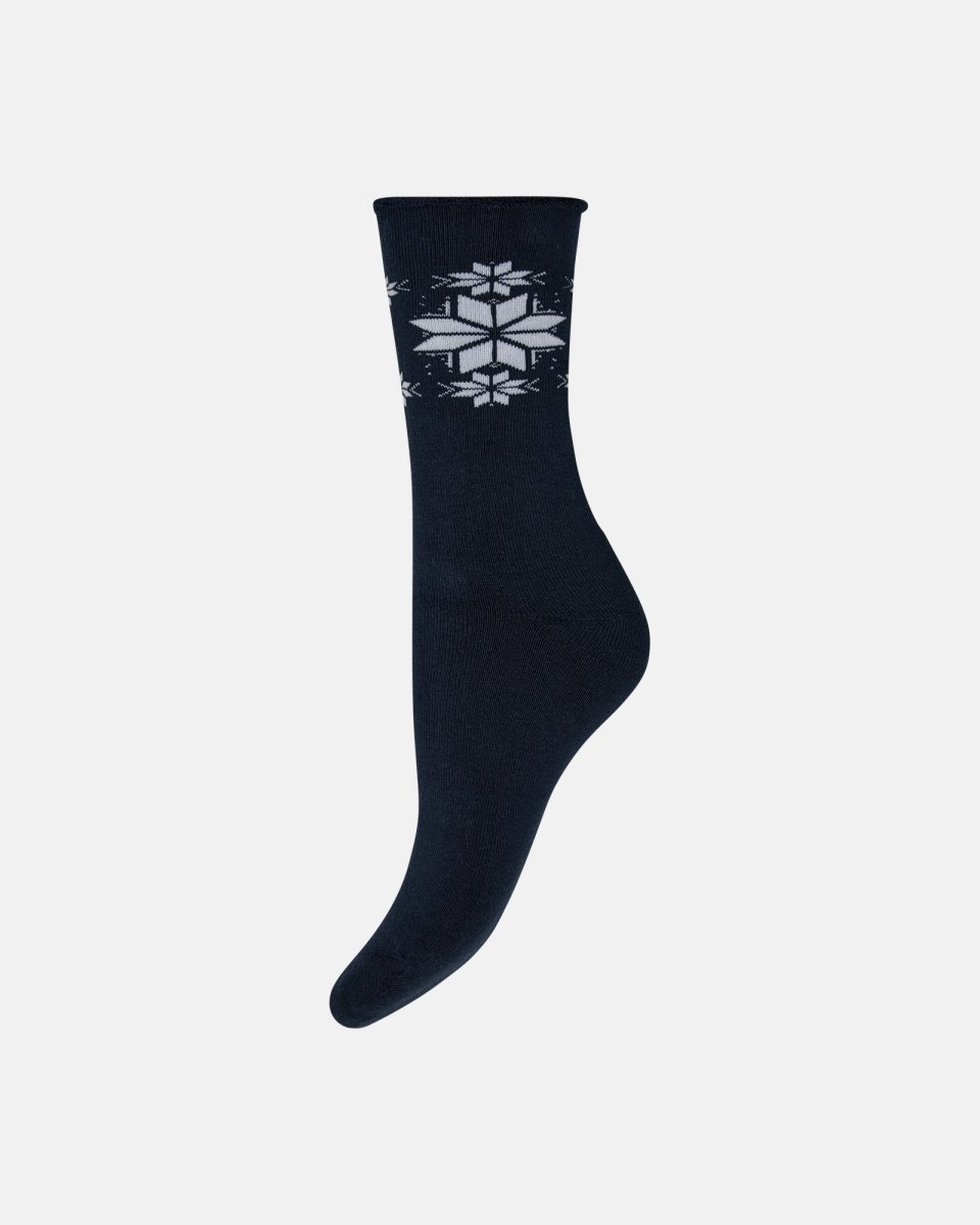 Decoy Ankelstrømper 'x-mas' | Bomuld | Navy - 37-41