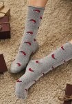 Ankelstrømper 'x-mas', Bomuld, Grå m. nissehuer
