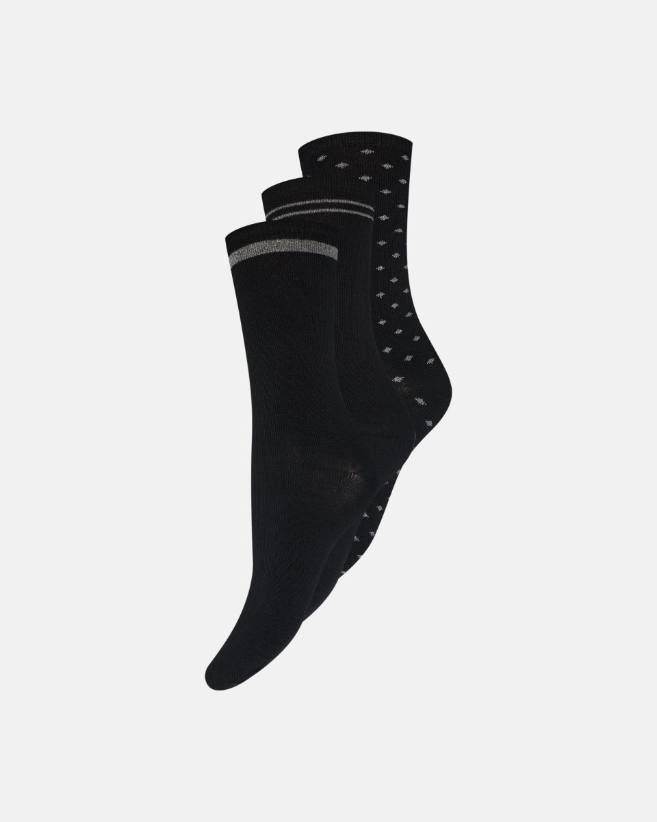 Decoy Ankelstrømper 3-pak | Bambusviskose | Sort - 37-41