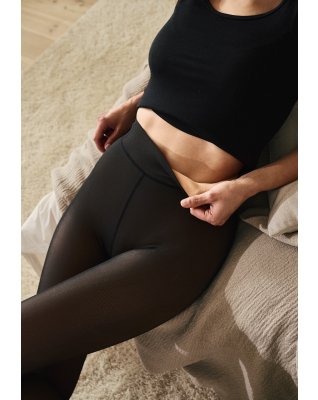 Strømpebukser 'fleece', 280 denier, Sort