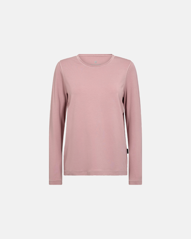 Langærmet t-shirt | Bambusviskose | Mørk rosa