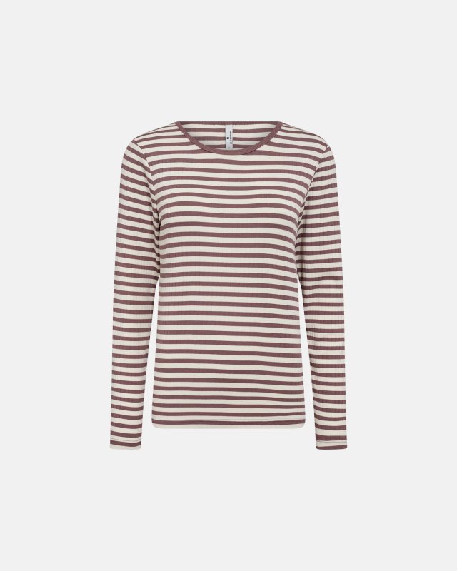 Rib trøje | Bambusviskose | Rosa stribet
