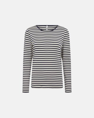 Langærmet T-shirt "rib" | Bambusviskose | Blåstribet -JBS of Denmark Women