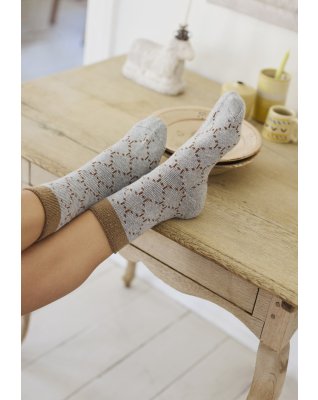 Strømper "Logo" | Uld | Lys grå -Hype the Detail