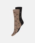 Strømper "Lurex" 2-pak, Bambusviskose, Sort/sand