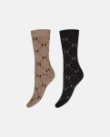 Strømper "glimmer" 2-pak | Viskose | Sort/sand -Hype the Detail