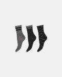Strømper "glimmer" 3-pak | Viskose | Sort/grå -Hype the Detail