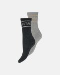 Strømper "tennis" 2-pak | Bomuld | Sort/lys grå -Hype the Detail