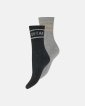 Strømper "tennis" 2-pak | Bomuld | Sort/lys grå - Hype the Detail