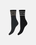 Strømper "tennis" 2-pak | Bomuld | Sort/grå -Hype the Detail