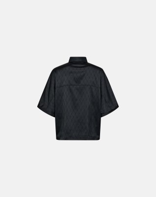 Skjorte m. sommerfugleærmer "Satin" | Polyester | Sort -Hype the Detail