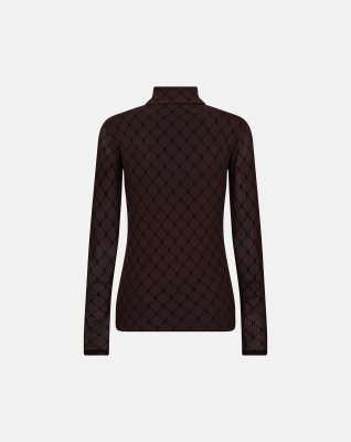 Bluse "Mesh high neck" | Brun -Hype the Detail