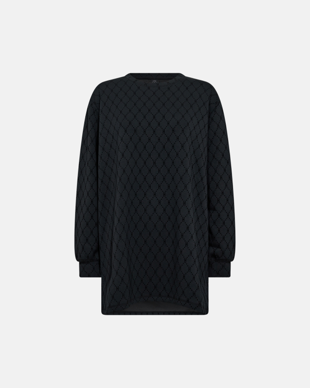 Sweatshirt &quot;Oversize&quot; | Polyester | Sort flockprint