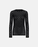 Bluse "mesh" | Sort m. sølv -Hype the Detail