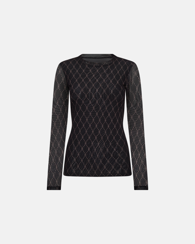 Bluse "Mesh" | Polyester | Sort