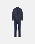 Pyjamas, 100% vævet bomuld, Navy Stribet