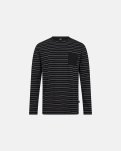 Pyjamas 'jersey' | 100% bomuld | Sort / Blå stribet -JBS