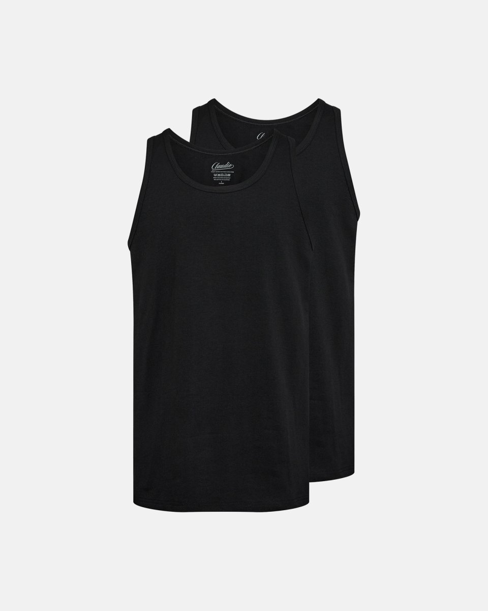 Claudio Tanktop 2-pak | Bomuld | Sort - S