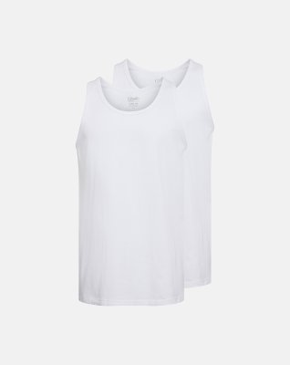 Tanktop 2-pak, Bomuld, Hvid