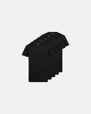 T-shirt 5-pak, 100% bomuld, Sort